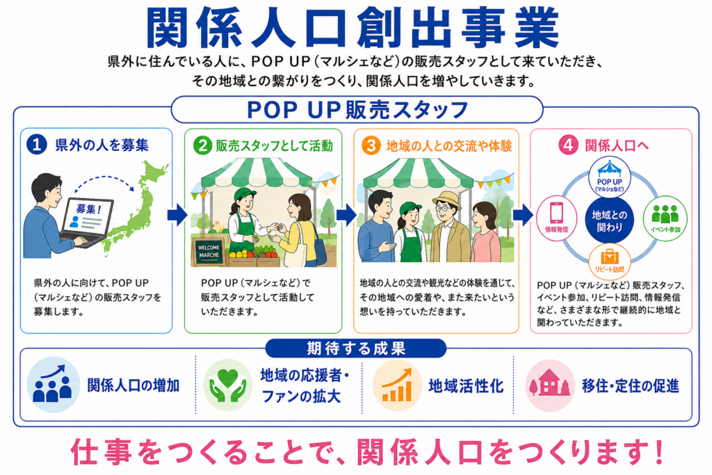 関係人口創出事業（POP UP販売スタッフ）